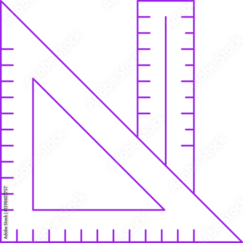Ruler and Set Squate single vector illustration icon
