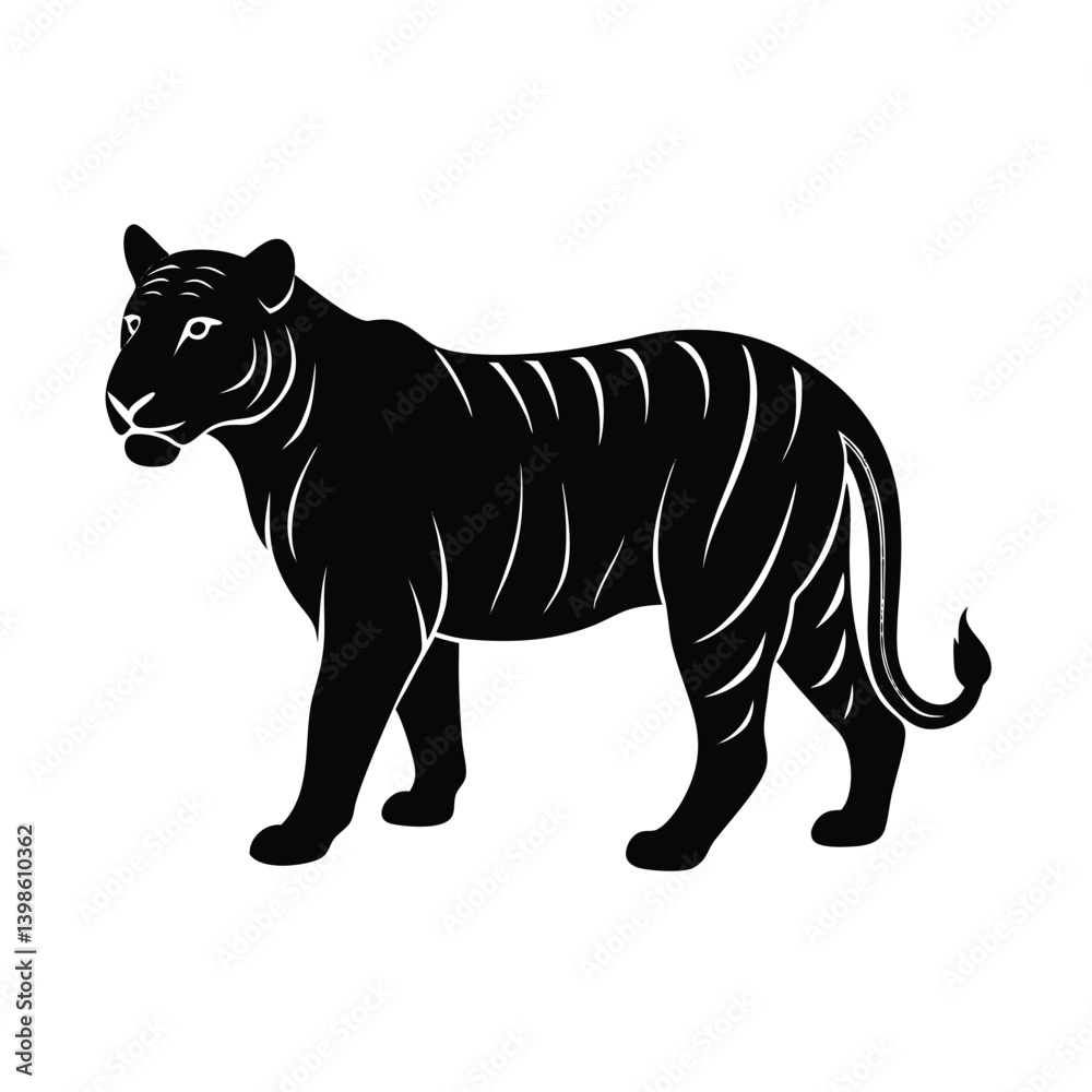 Fototapeta premium tiger silhouette vector.