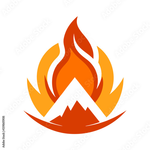 Campfire Logo Design for Outdoor Adventures, Nature, and Camping Themes
