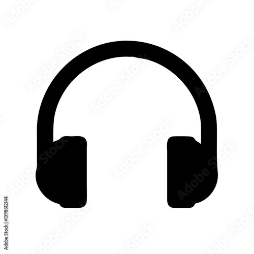 headphones glyph  vector flat icon