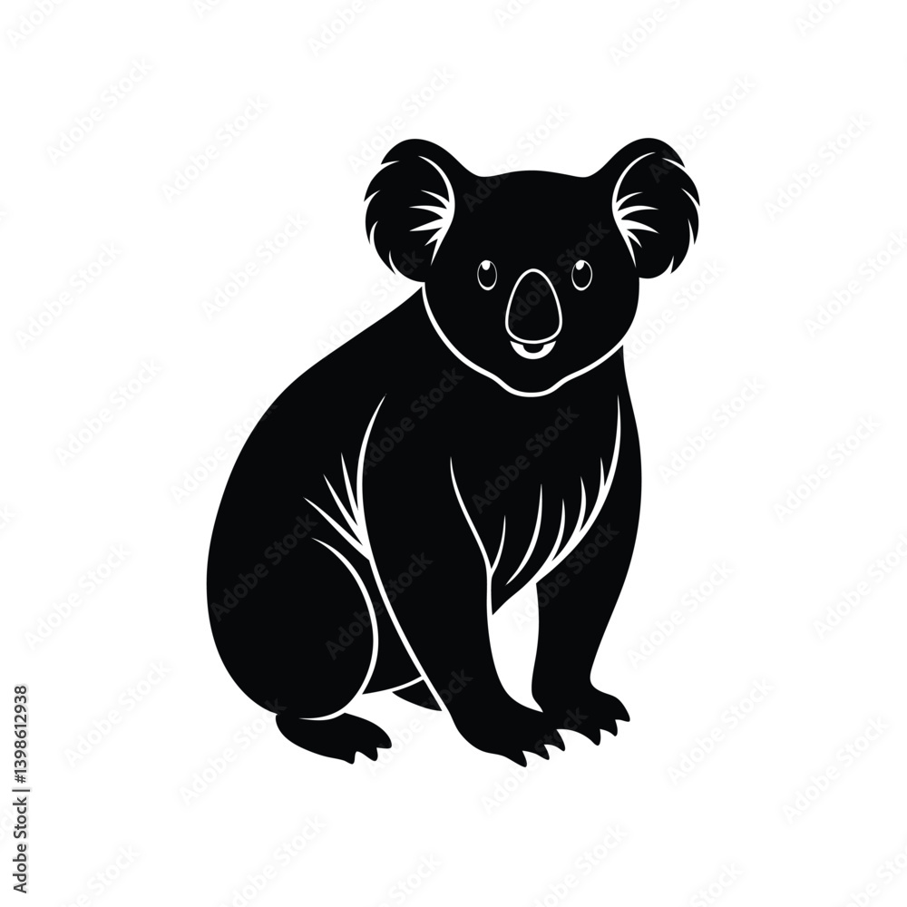 Naklejka premium koala silhouette on white background