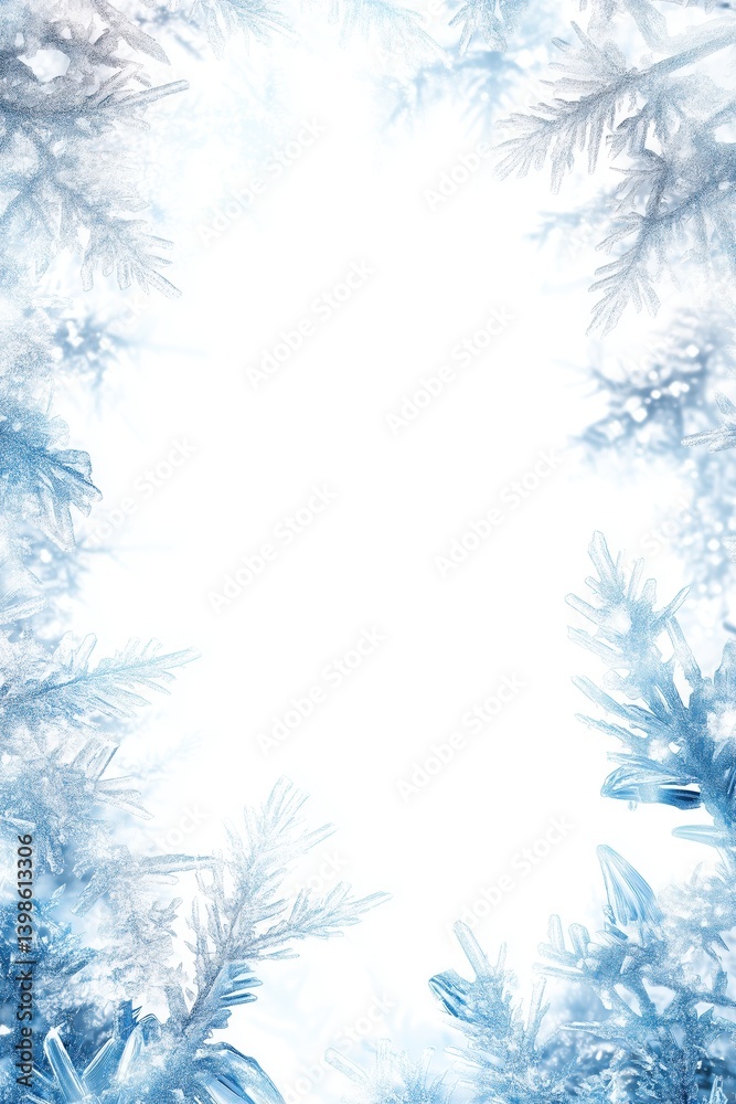 Frozen flake frame with clean, festive space for modern layouts