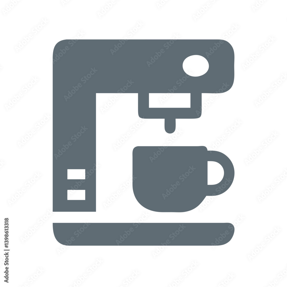 Coffee Machine Icon for Brewing, Espresso, and Café Equipment Coffee Machine Icon for Brewing, Espresso, and Café Equipment