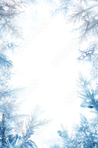 Obraz na płótnie Frozen flake frame with clean, festive space for modern layouts w salonie