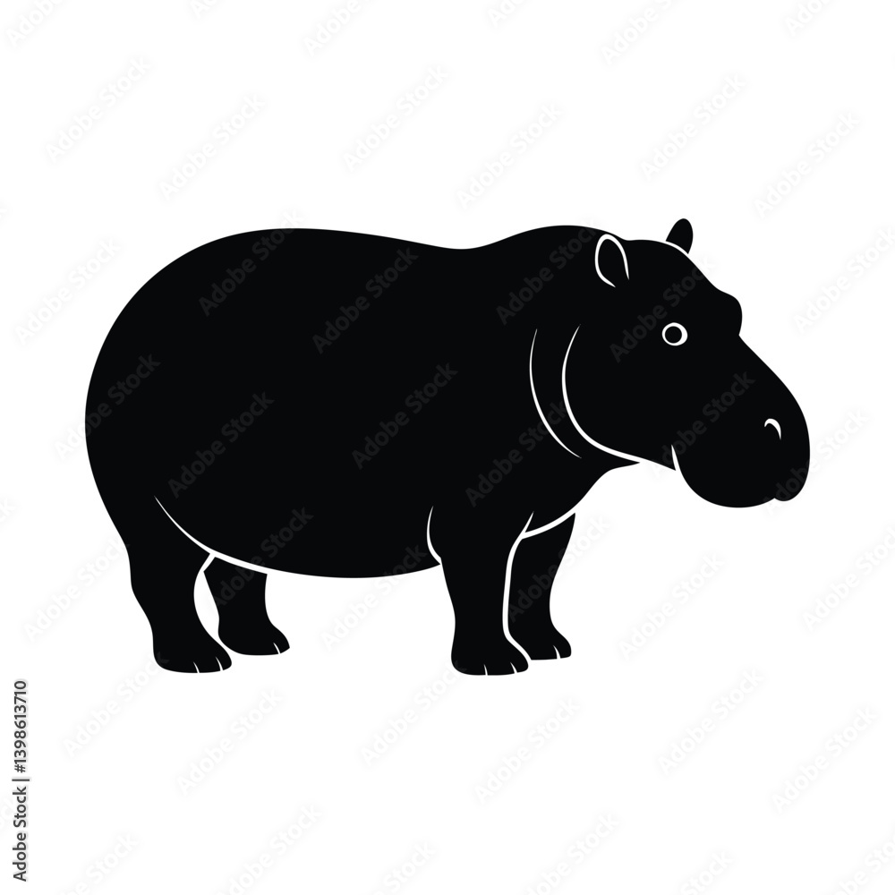 Obraz premium hippopotamus vector illustration