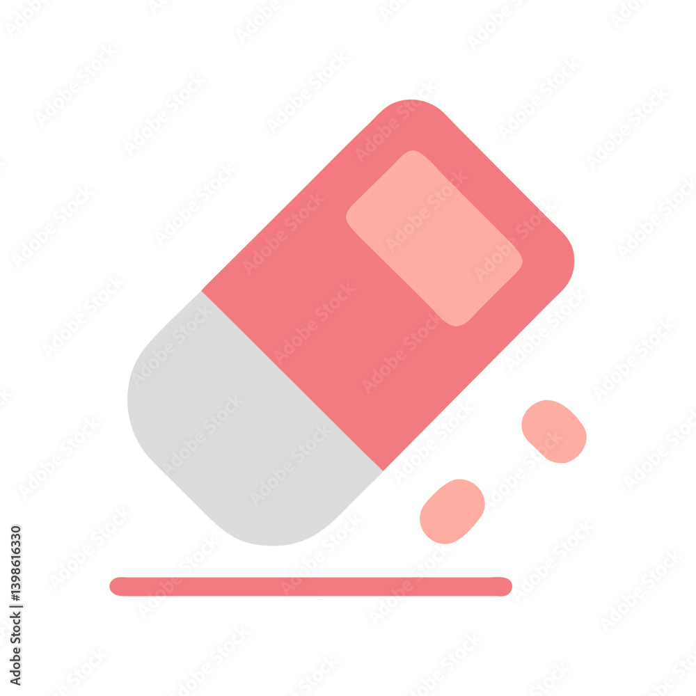 Eraser Icon for School Supplies, Stationery, and Writing Tools Eraser Icon for School Supplies, Stationery, and Writing Tools