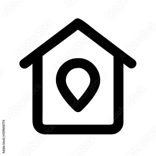 home location alt  vector flat icon