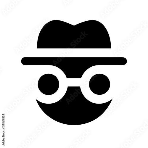incognito glyph  vector flat icon