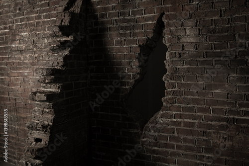 Texture of an old mudstone brick wall