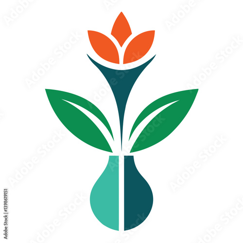 Elegant Flower Vase Logo Design for Florist, Home Decor, and Botanical Branding on White Background