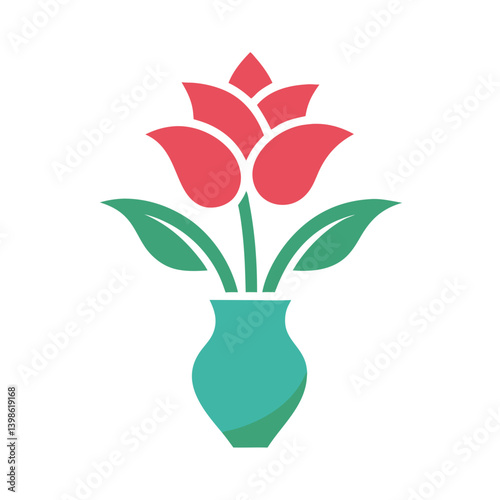 Elegant Flower Vase Logo Design for Florist, Home Decor, and Botanical Branding on White Background