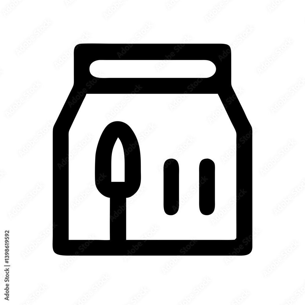 Food Pack Icon for Packaging, Delivery, and Food Services Food Pack Icon for Packaging, Delivery, and Food Services