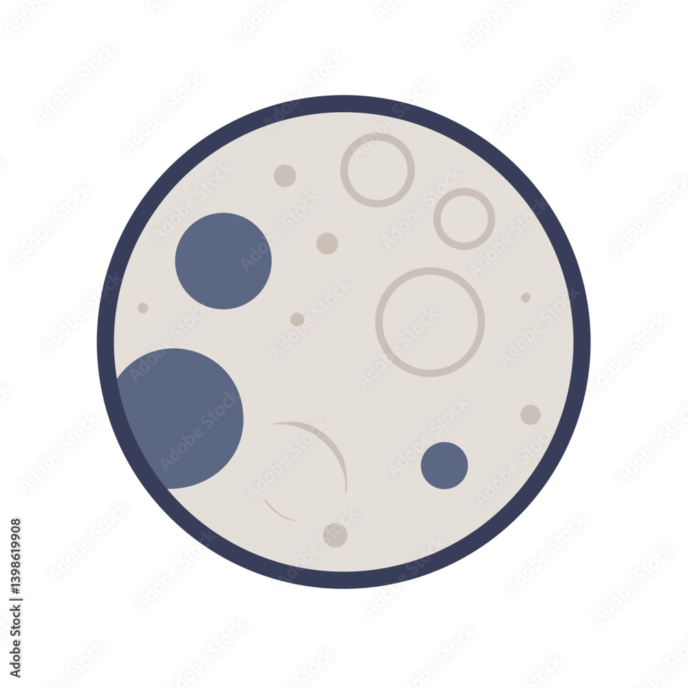 Full Moon Icon for Night Sky, Astronomy, and Celestial Designs Full Moon Icon for Night Sky, Astronomy, and Celestial Designs