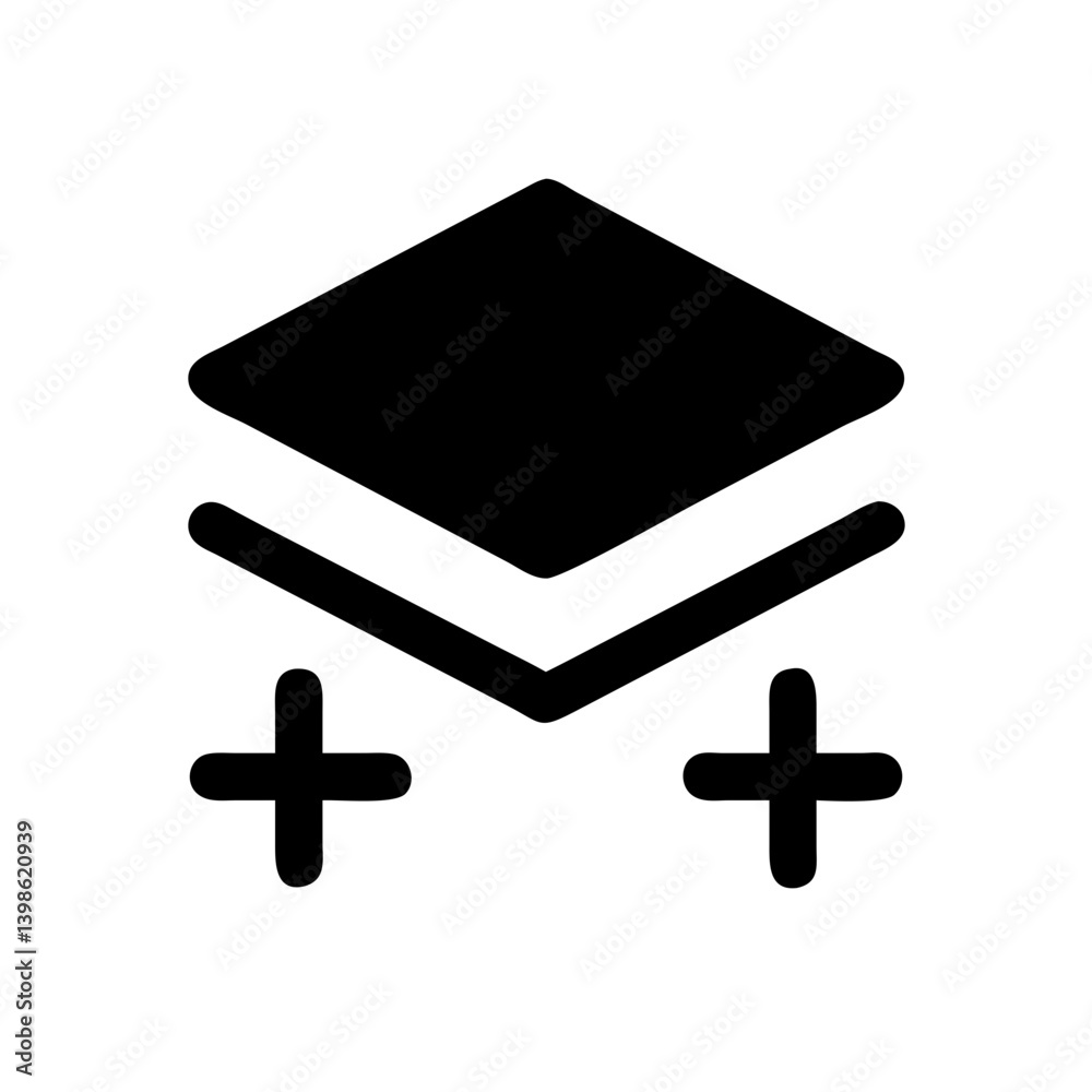 Fototapeta premium layer plus vector flat icon