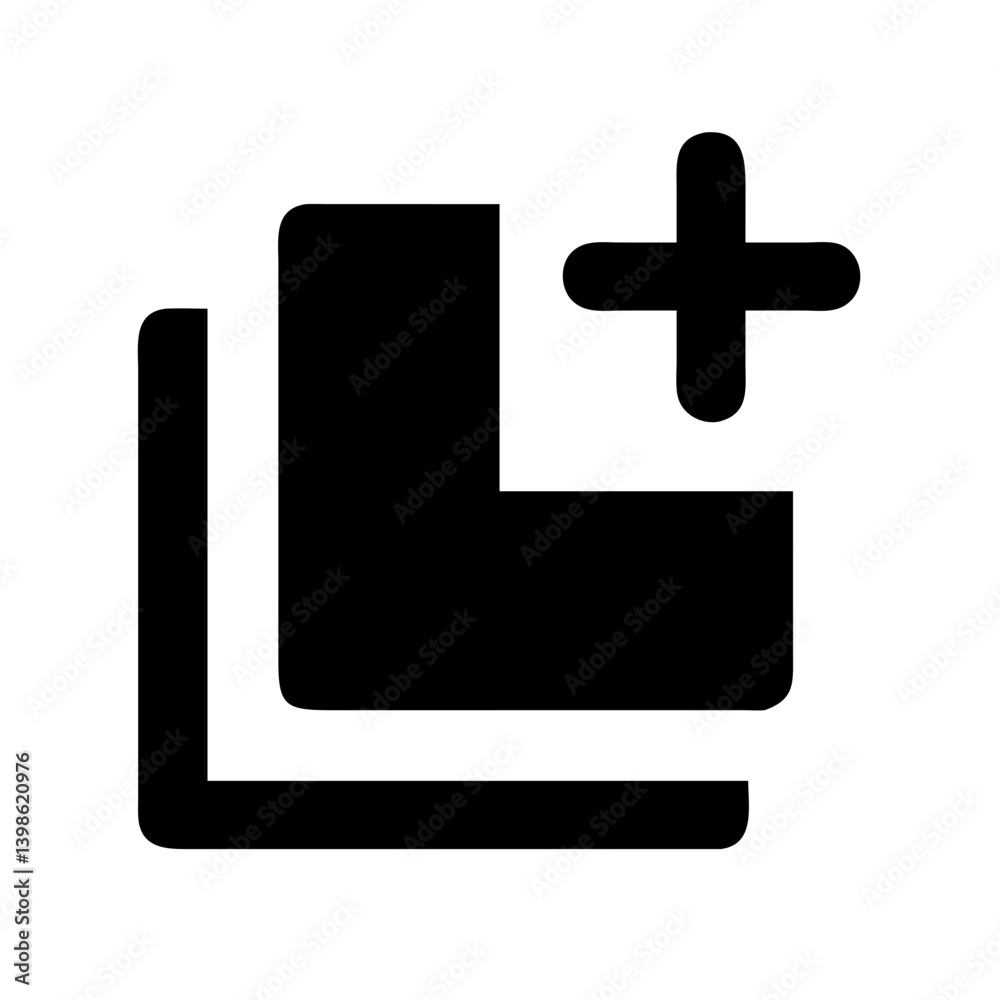 Obraz premium layer plus glyph vector flat icon