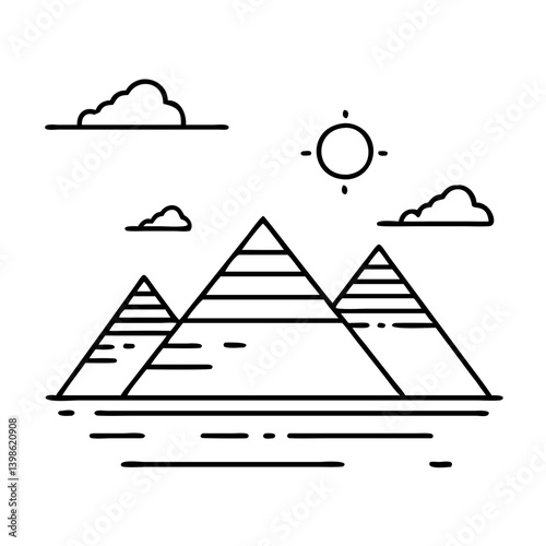 pyramids of giza icon, pyramids of giza vector illustration-simple illustration of pyramids of giza, perfect for pyramids of giza logos and icons
