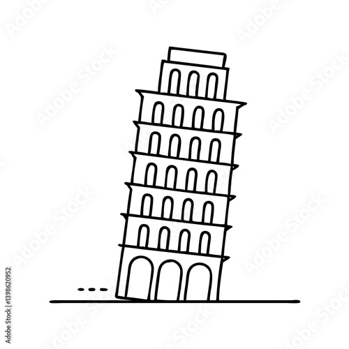 leaning tower of pisa icon, leaning tower of pisa vector illustration-simple illustration of leaning tower of pisa, perfect for leaning tower of pisa logos and icons