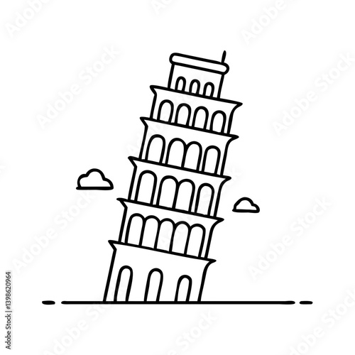 leaning tower of pisa icon, leaning tower of pisa vector illustration-simple illustration of leaning tower of pisa, perfect for leaning tower of pisa logos and icons