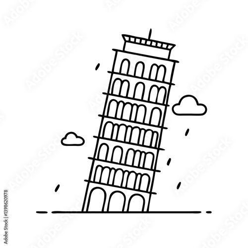 leaning tower of pisa icon, leaning tower of pisa vector illustration-simple illustration of leaning tower of pisa, perfect for leaning tower of pisa logos and icons