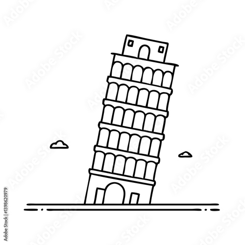 leaning tower of pisa icon, leaning tower of pisa vector illustration-simple illustration of leaning tower of pisa, perfect for leaning tower of pisa logos and icons