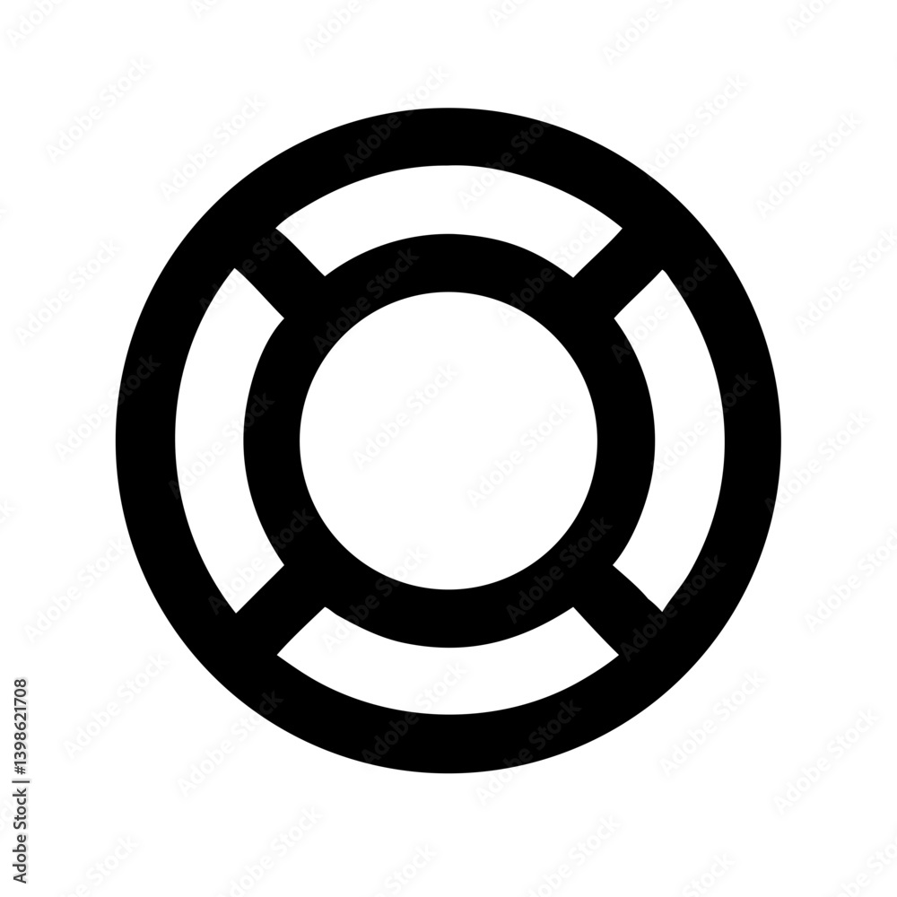 life ring glyph vector flat icon life ring glyph vector flat icon