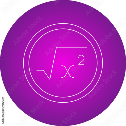 Square Root Symbol single vector illustration icon