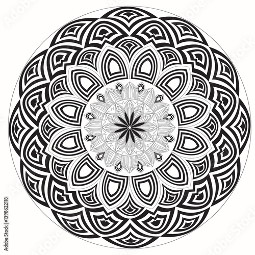 A creative simple mandala design vector style silhouette with white background photo