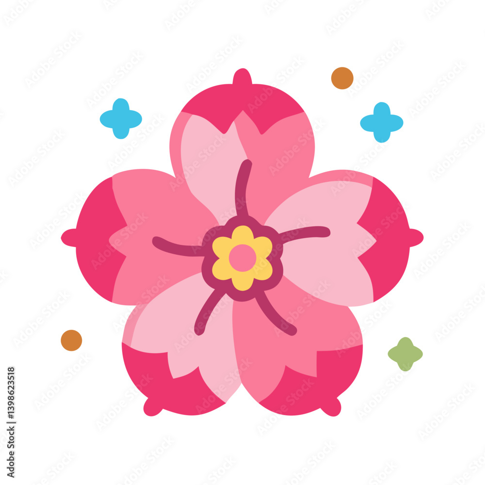 Hanami Icon for Cherry Blossom, Spring, and Japanese Tradition Hanami Icon for Cherry Blossom, Spring, and Japanese Tradition