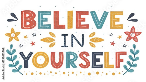 lettering design with positive message