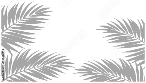 Ombre de feuilles de palmier grises sur fond clair, motif tropical minimaliste, design épuré, ambiance douce et naturelle