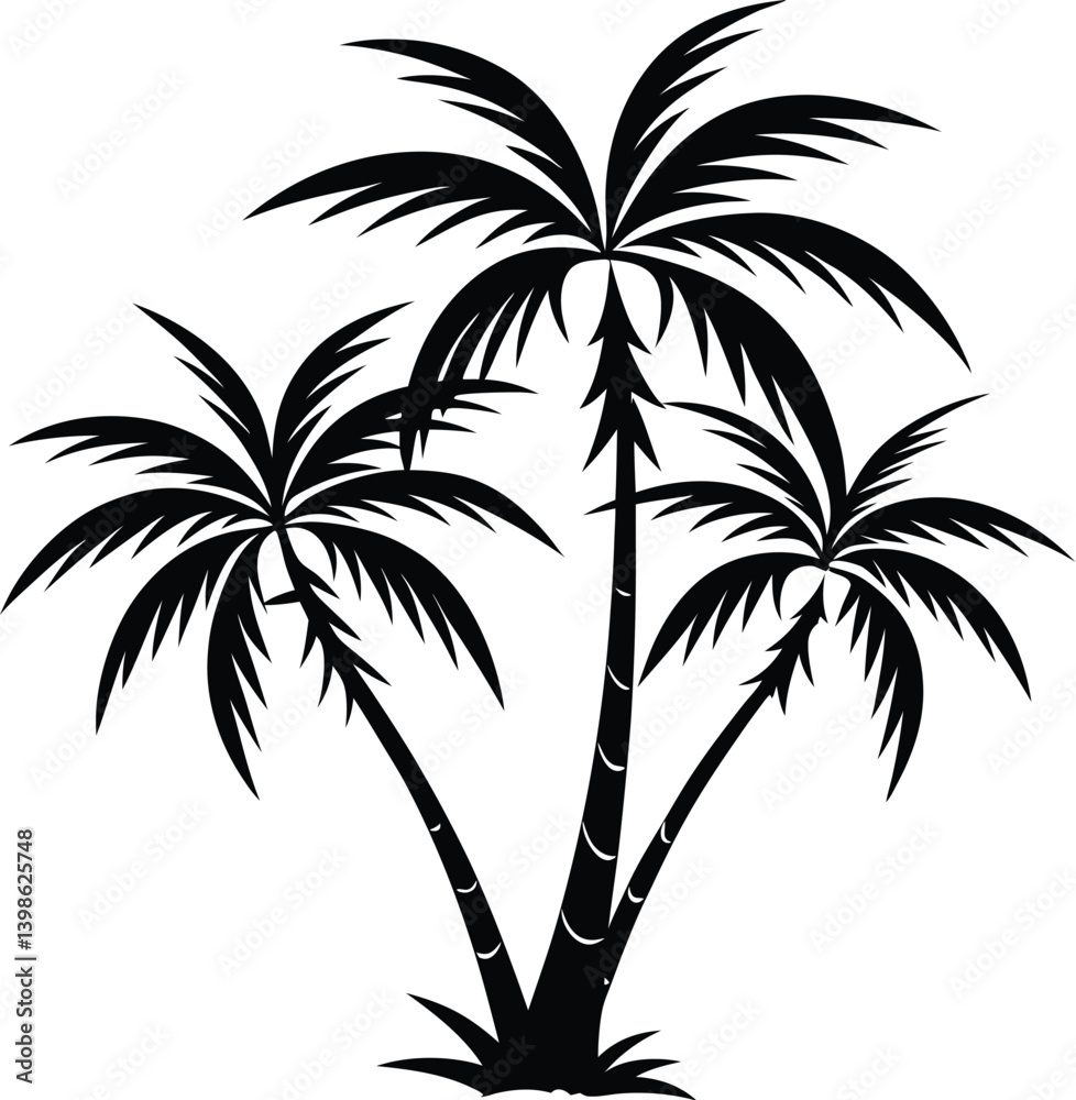 Obraz premium palm tree silhouette vector Designs 16