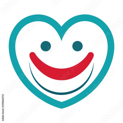 Love Smile Happy Health Care Logo Icon for Wellness and Care on White Background