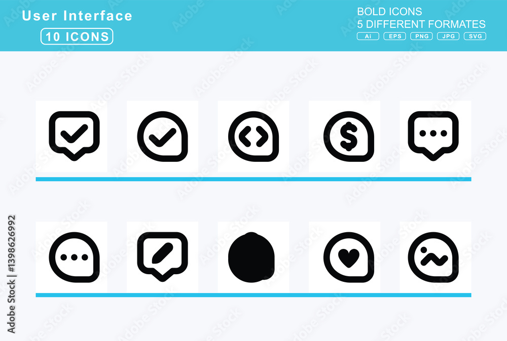 Set of 5 bold user interface icons, clock, five, thirty, icon, flat, vector, four, nine, one, seven Set of 5 bold user interface icons, clock, five, thirty, icon, flat, vector, four, nine, one, seven