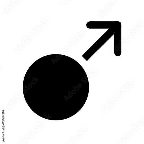 mars glyph  vector flat icon