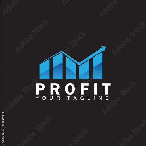 Statistic bar finance logo design vector illustration. Statistic suitable for trading and marketing company logos.