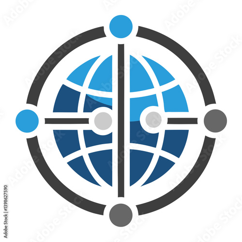 Minimal Tech Global Logo Icon for Technology, Innovation, and Global Connectivity on White Background