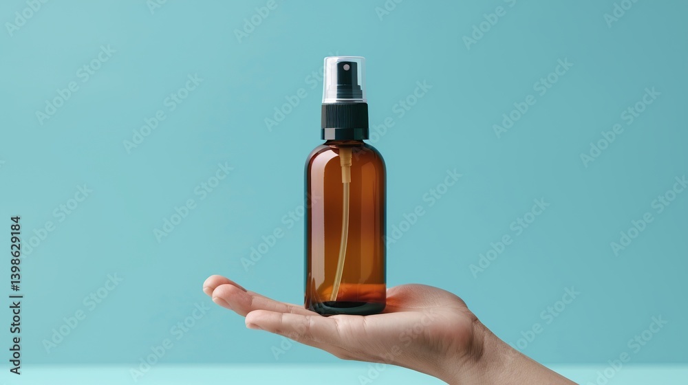 perfume bottle mockup with blue background perfume bottle mockup with blue background