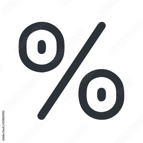 Percent Sign Icon for Finance, Discounts, and Data Representation