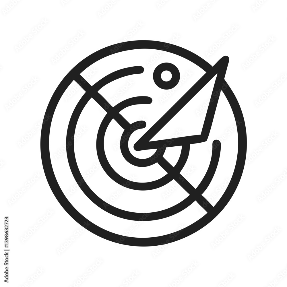 Radar Icon for Detection and Navigation Technology Radar Icon for Detection and Navigation Technology