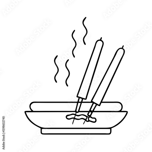 incense stick icon, incense stick vector illustration-simple illustration of incense stick, perfect for incense stick logos and icons