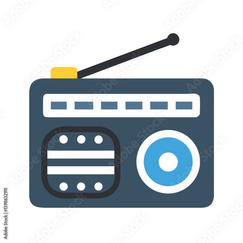 Radio Icon for Communication and Broadcasting