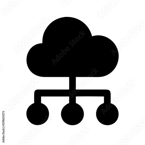 network cloud  vector flat icon
