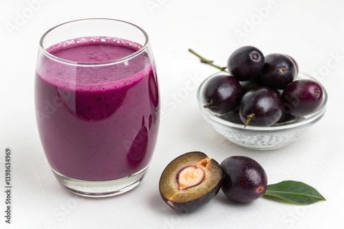 Wallpaper Mural Juice of jamun fruit in a glass also called as java plum, jambolan plum, jambhul, syzygium cumini Torontodigital.ca