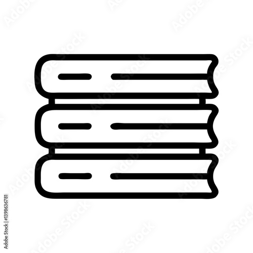 Stack of Closed Books Icon for Learning and Knowledge