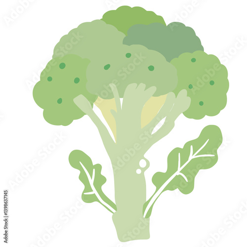 Broccoli Illustration of fresh vegetables hand-drawn flat vector elements Organic Food Invitations, gifts, greeting cards, print, textile