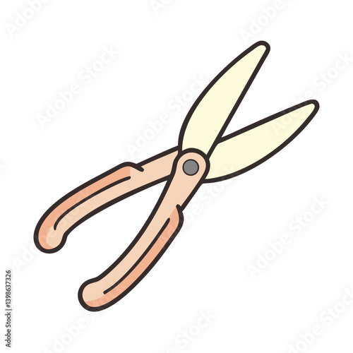 Fabric Scissors Cutting Tools on White Background  
