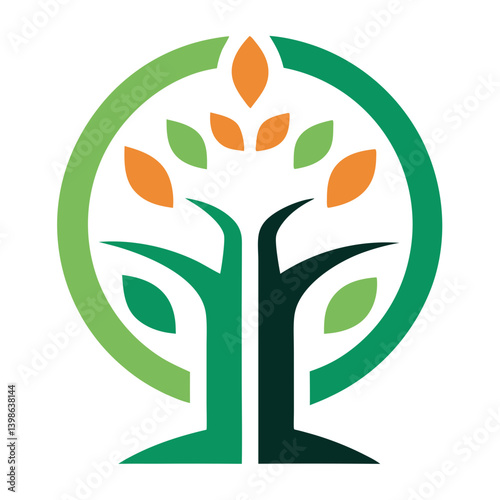 Tree Tech Logo Icon on a White Background with a Futuristic Touch