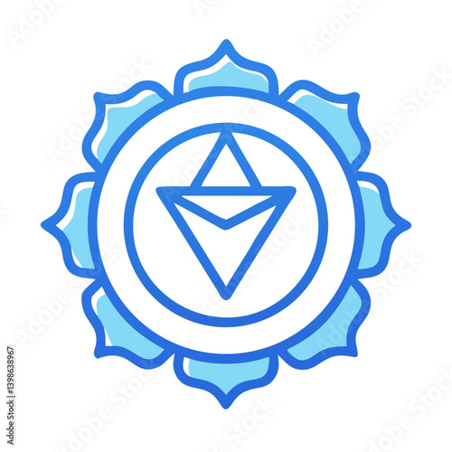 Pure Expression: Vishuddha Chakra Icon Vector Design
