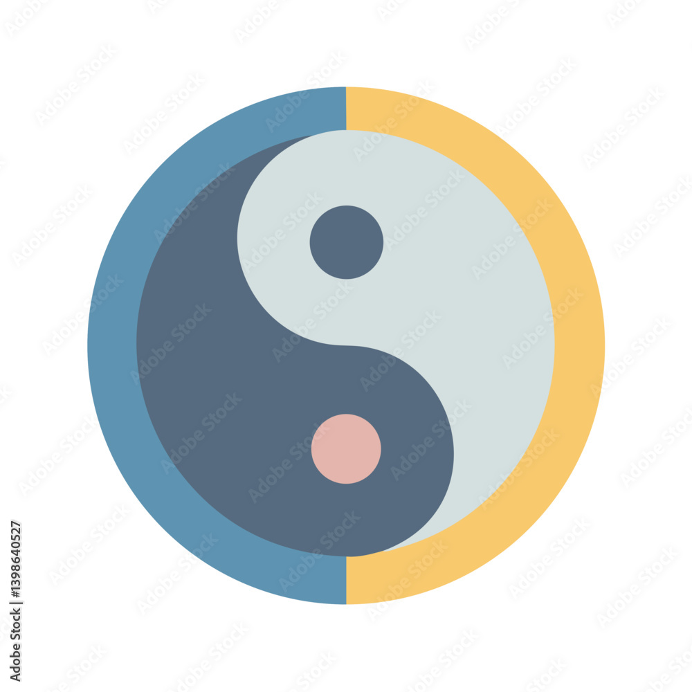 Balanced Harmony: Minimal Yin Yang Vector Emblem Balanced Harmony: Minimal Yin Yang Vector Emblem