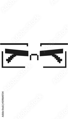 eight-bit black face or animal smiley face